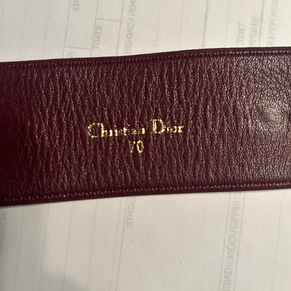 Vintage Christian Dior Burgundy Leather/Suede Belt(Size 70) - Picture 11 of 11